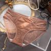 Elegant Lace Mesh Mid-Waist Satin Briefs for Women