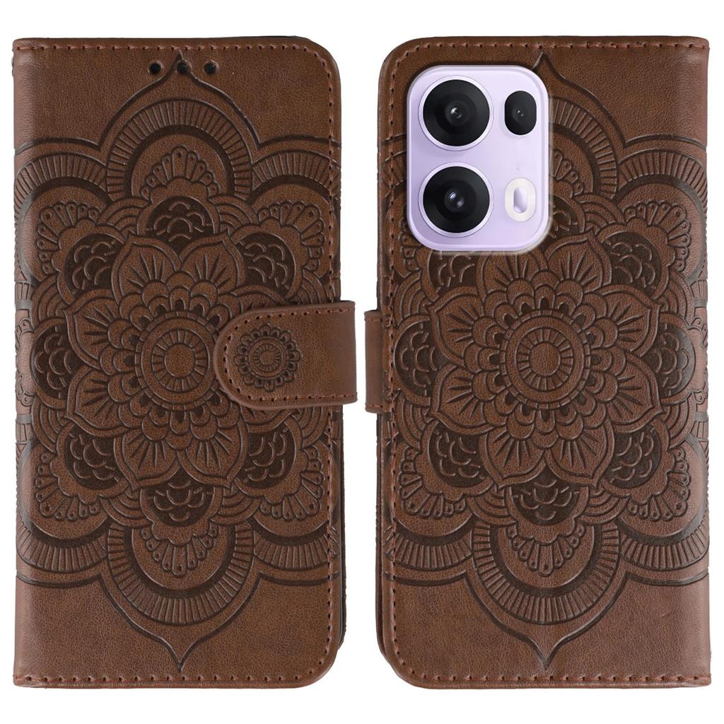 For Oppo Reno13 Pro 5G Case PU Leather Mandala Imprinted Design Wallet Phone Cover