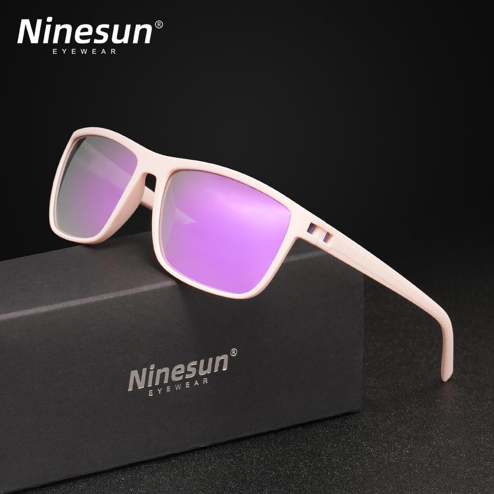 NINESUN New Fashion Men/Women Sunglasses Rainbow Mirror Lens Polarized UV400 Glasses Large Frame High Quality Driving Eyewear