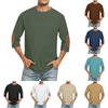 Men's Solid Color Round Neck Three Quarter Sleeve Top T-shirt