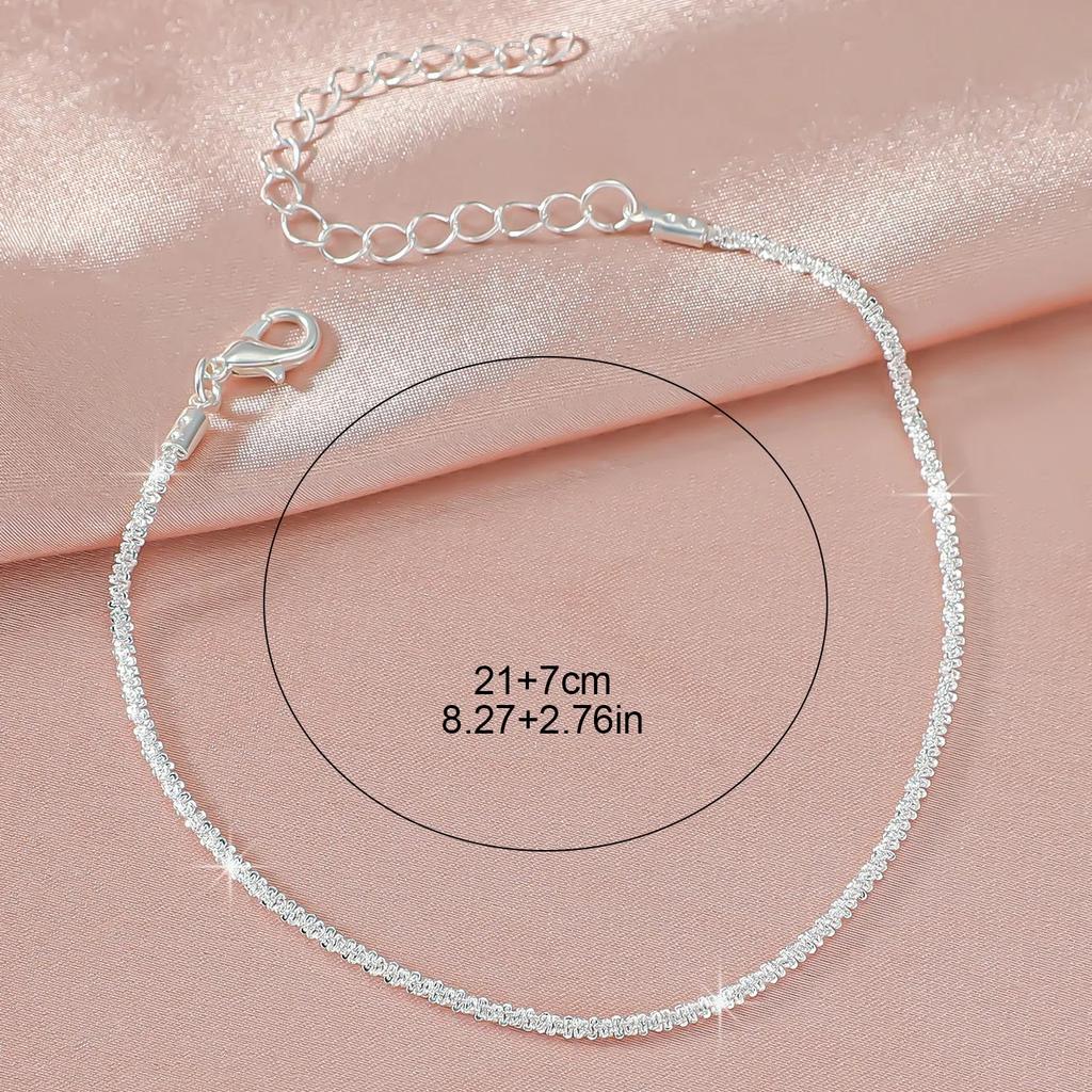 Искрящийся тонкий браслет-цепочка на щиколотку для женщин Zircon Cross Подвеска Браслет на ногу Стопу 2026 Модный Бохо Летние Пляжные Украшения