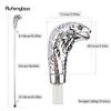 White Metal Snake Cobra Head Wooden Fashion Stick Decorative Cospaly Party Wood Walking Cane Halloween Mace Wand Crosier 93cm