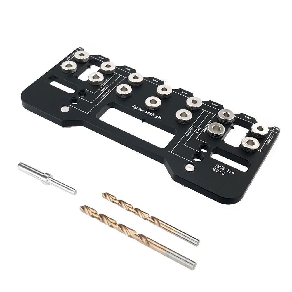 Aluminum Zinc Zinc Alloy Straight Hole Drilling Template Precision Shelf Pin Drilling Guide Jig  Furniture