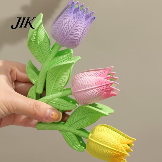 Fashionable Hair Barrettes for Girls Tulip Sunflower Plastic Claw Clip, Cute Floral Hairpin Decoration Accessories Women Girls, Summer Beach