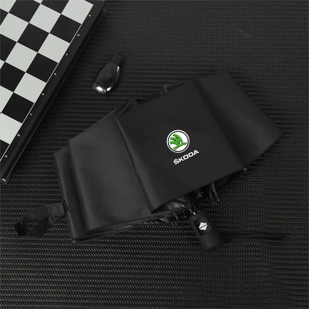 2025 Hot Men Women Umbrella Fully Automatic Reverse Folding Umbrella Windproof For Skoda Octavia Fabia Kamiq Kapoq Kodiaq Rapid