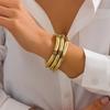 European & American Irregular Curved Tube Bracelet Set - Stylish & Simple Design