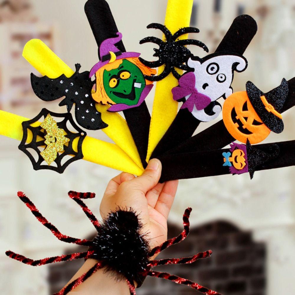 Spider Halloween Slap Bracelets Ghost Hands Clap Circle Cool Pop Circle Wristband Party Decoration