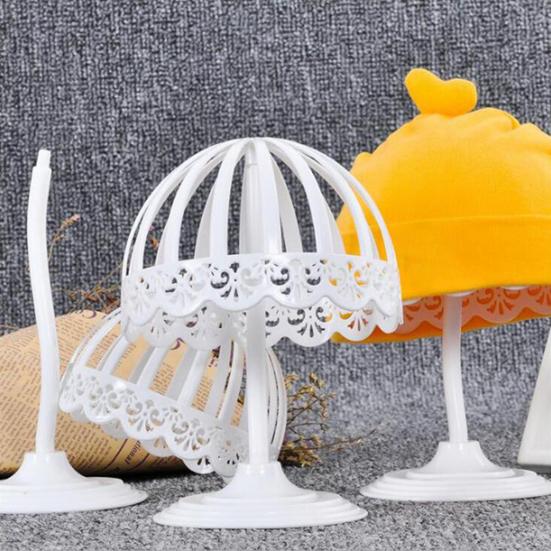 Hat Rack Stand for Hats Wigs Exhibition Multiple Sizes with Lace Edge Bucket Hat Fisherman Hat Display Holder Hat Organizer for Home Stores