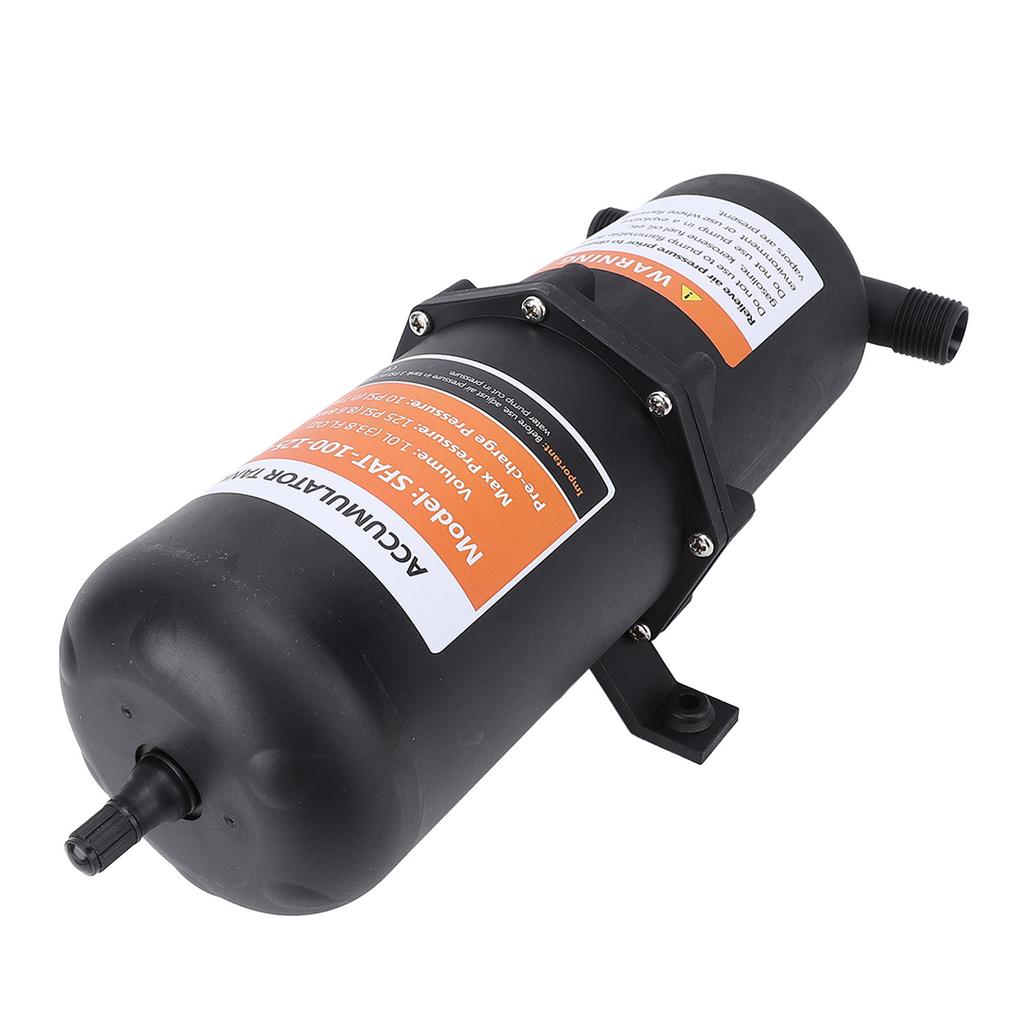 Предварительно накачанный аккумуляторный бак 1 л 125 фунтов на кв. дюйм 12 дюймов MNPT Аккумуляторный бак для автодома с 2 хомутами, тефлоновая лента