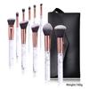 10pcs Set Makeup Brushes Tool Set Cosmetic Powder Eye Shadow Foundation Blush Blending Beauty Kit for Party