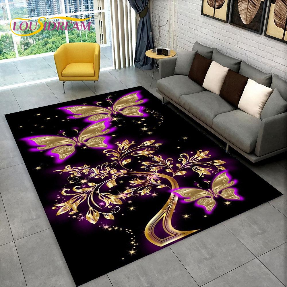 Ковер Pretty Dream Butterfly Flower Area Rug Large, ковер для дома, гостиной, спальни, дивана, коврика для двери, декора, детские нескользящие коврики