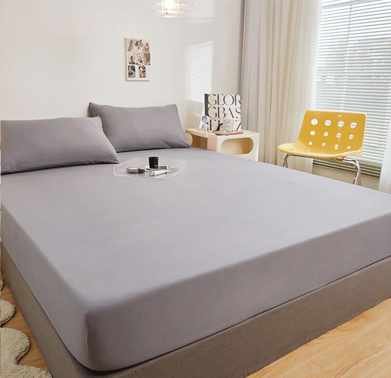 2024 Non-slip Solid Color Single Bed Fitted Sheet Dust Cover - Ins Style
