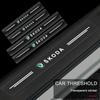 4Pc Car Threshold Protector Transparent Decorative Badge 3D Sticker For Octavia Superb Rapid Kodiaq Karoq Fabia Kamiq Roomster Citigo