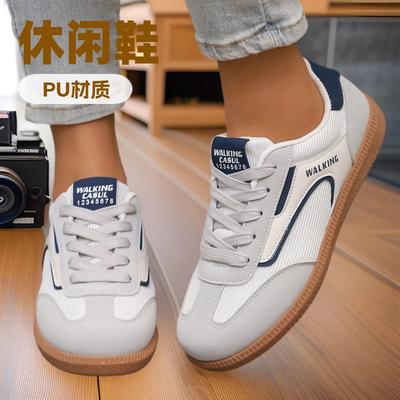 Простые плетеные дышащие ретро немецкие тренировочные кроссовки для женщин весна и осень 2025 года новые легкие повседневные универсальные спортивные туфли