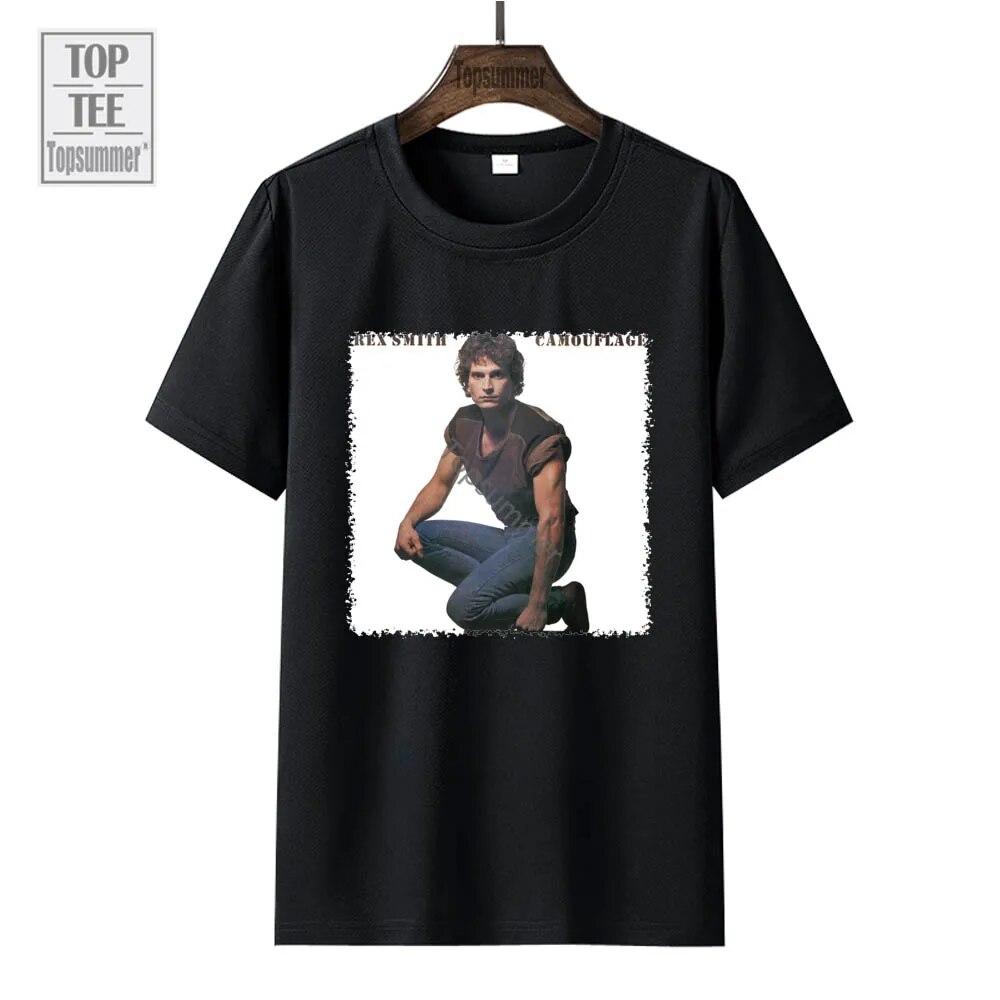 Камуфляжная футболка с альбомом Rex Smith Tour, футболка унисекс, готическая рок-футболка с графическим принтом, женские черные футболки