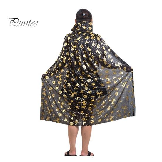 Накидка на Хэллоуин, костюм для косплея, платье со звездным узором, шляпа для рождественских вечеринок на Хэллоуин