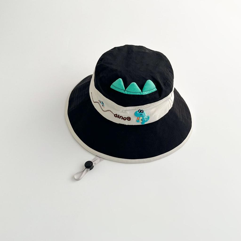 Kids Summer Hat 50-54cm Thin Cartoon Fisherman Cap Boys Girls Cute Dinosaur Sun Hat Breathable Mesh Panama Hat Toddler Baby