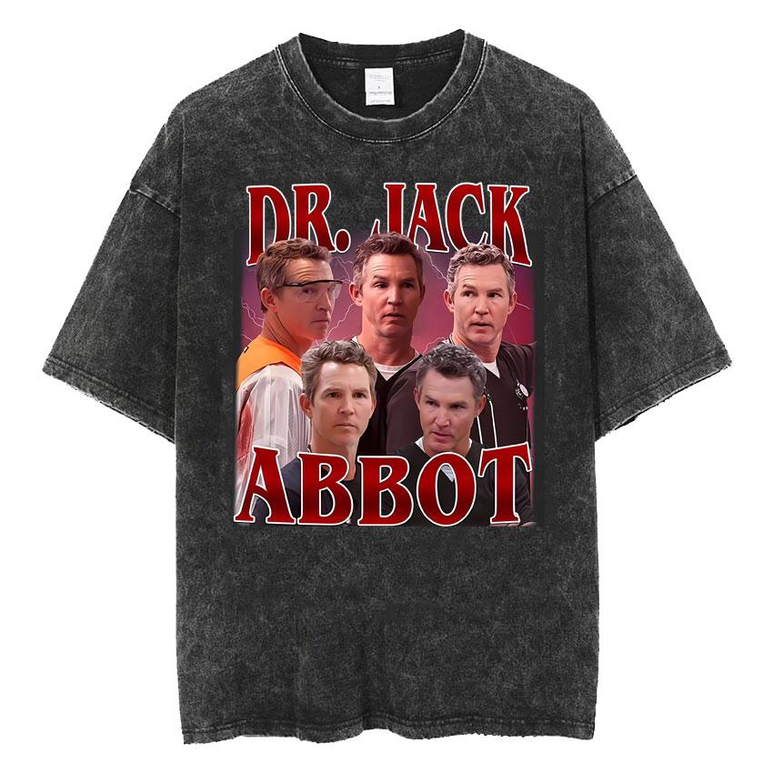 Dr Jack Abbott Vintage Graphic TShirt Men Women Fashion High Quality Hot Sale Classic Tshirts Summer Washed Oversized T Shirt