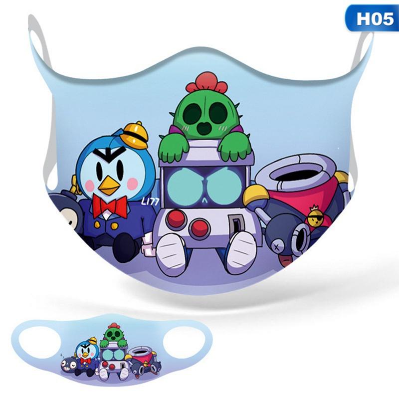 Игры Brawl Stars Leon 3D печать унисекс Пылезащитная маска модные ветрозащитные уличные забавные маски для рта