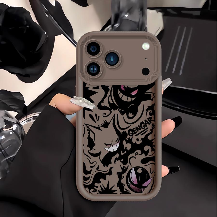 Funny Pokemon Gengar Phone Cover Case for Apple iPhone 17 Pro Max 16 XR 13 Mini 11 Air 16e 14 Plus 15 12 XS