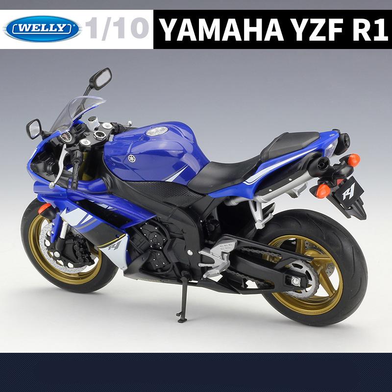 Welly 1/10 YAMAHA YZF-R1 Модель гоночного мотоцикла из сплава Металлические литые модели Спортивные мотоциклы Высокая симуляция Детская игрушка Подарок
