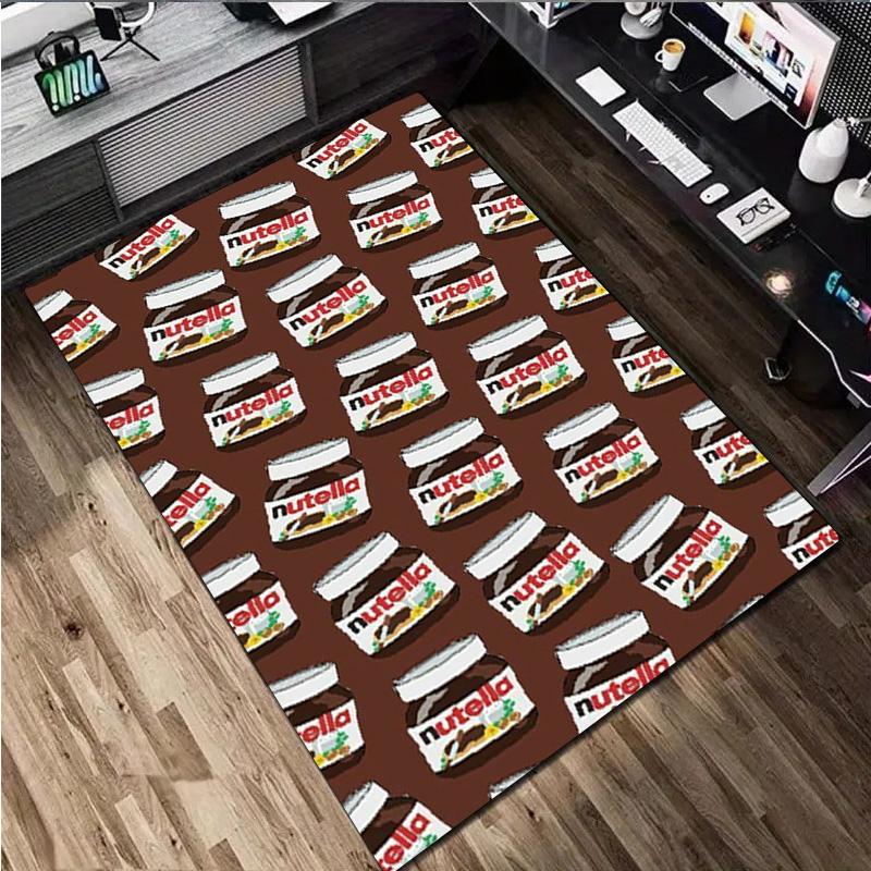 Nutella Chocolate Hazelnut Spread Jar Bread Knife Home Rug Office Carpet Room Area Rug Computer Chair Cushion Holiday Gift