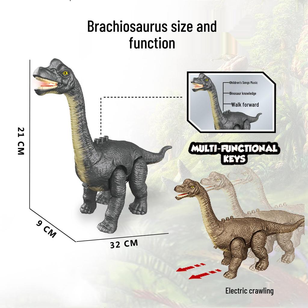Детская электрическая игрушка-динозавр со световыми и звуковыми эффектами – Идеально подходит для сюжетно-ролевых игр и в качестве подарка на день рождения