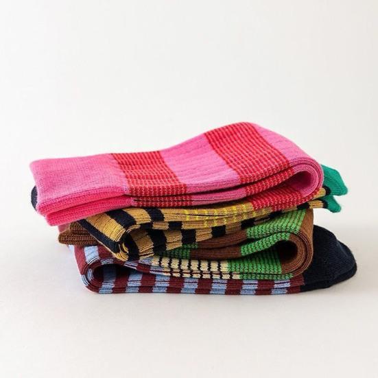 Yousheng Полосатые гольфы до колена Женские Ретро Цветные гольфы до колена Эластичные Дышащие Повседневные носки для катания на роликах Бега Спорта Повседневной носки