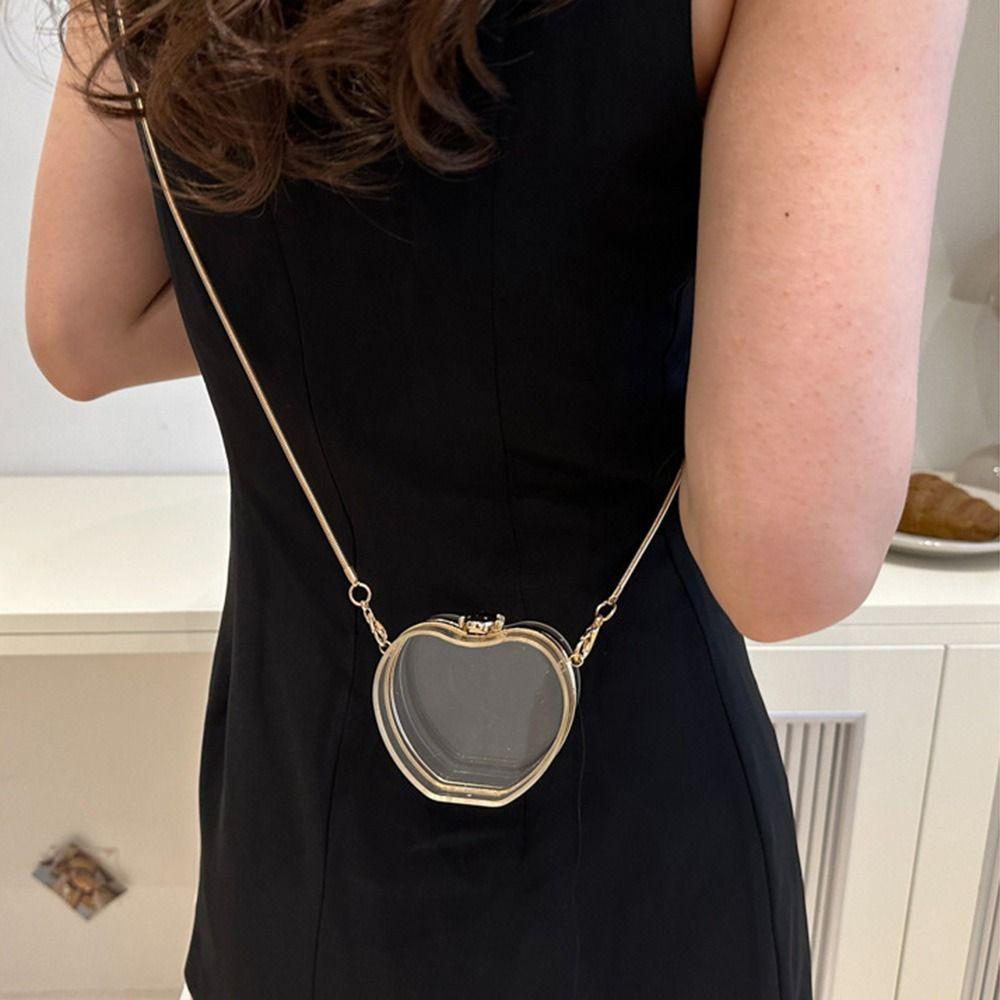 Золотая застежка-замок Прозрачная сумка через плечо Креативная акриловая сумка кроссбоди Вечеринка