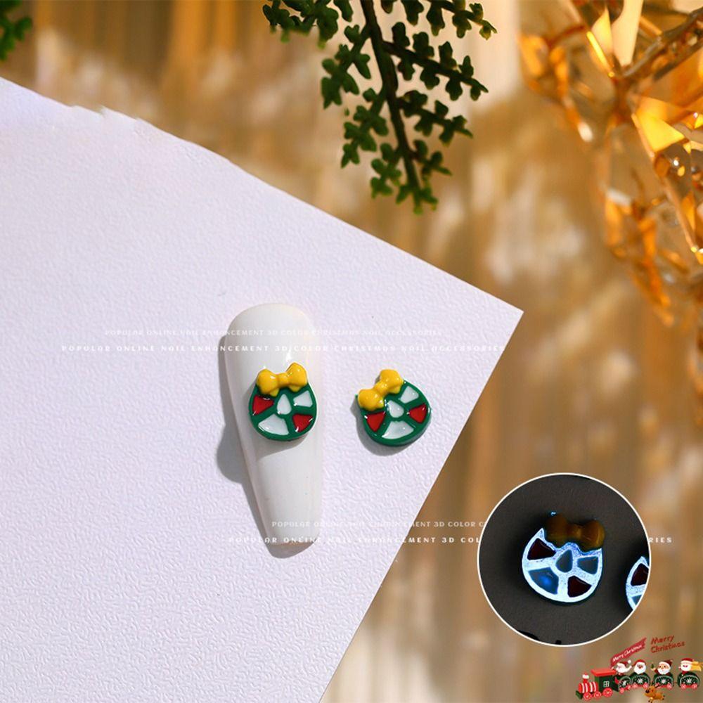 10 шт. Украшения для ногтей из смолы, маникюр с изображением лося, 3D, рождественское украшение для ногтей для женщин