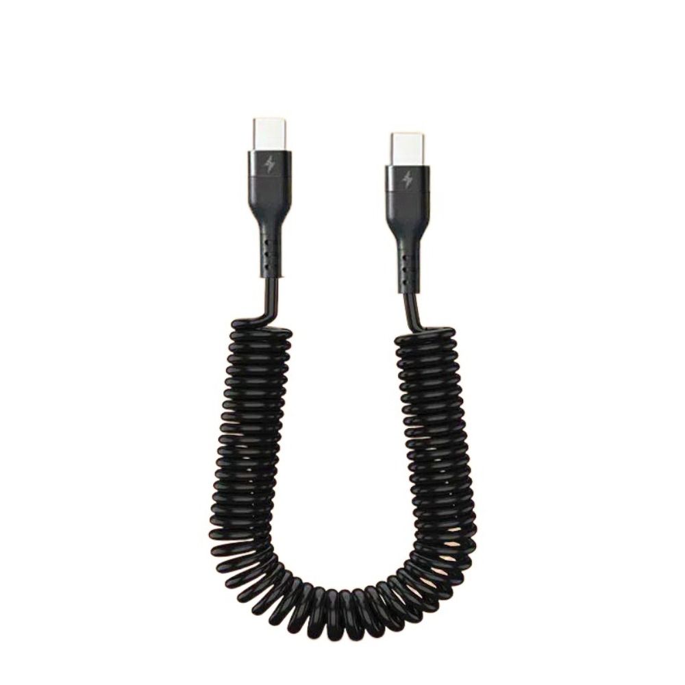 Type C To C Spring Data Cable Flexible Chargeing Wire Portable Mobile Phone Charging Cable