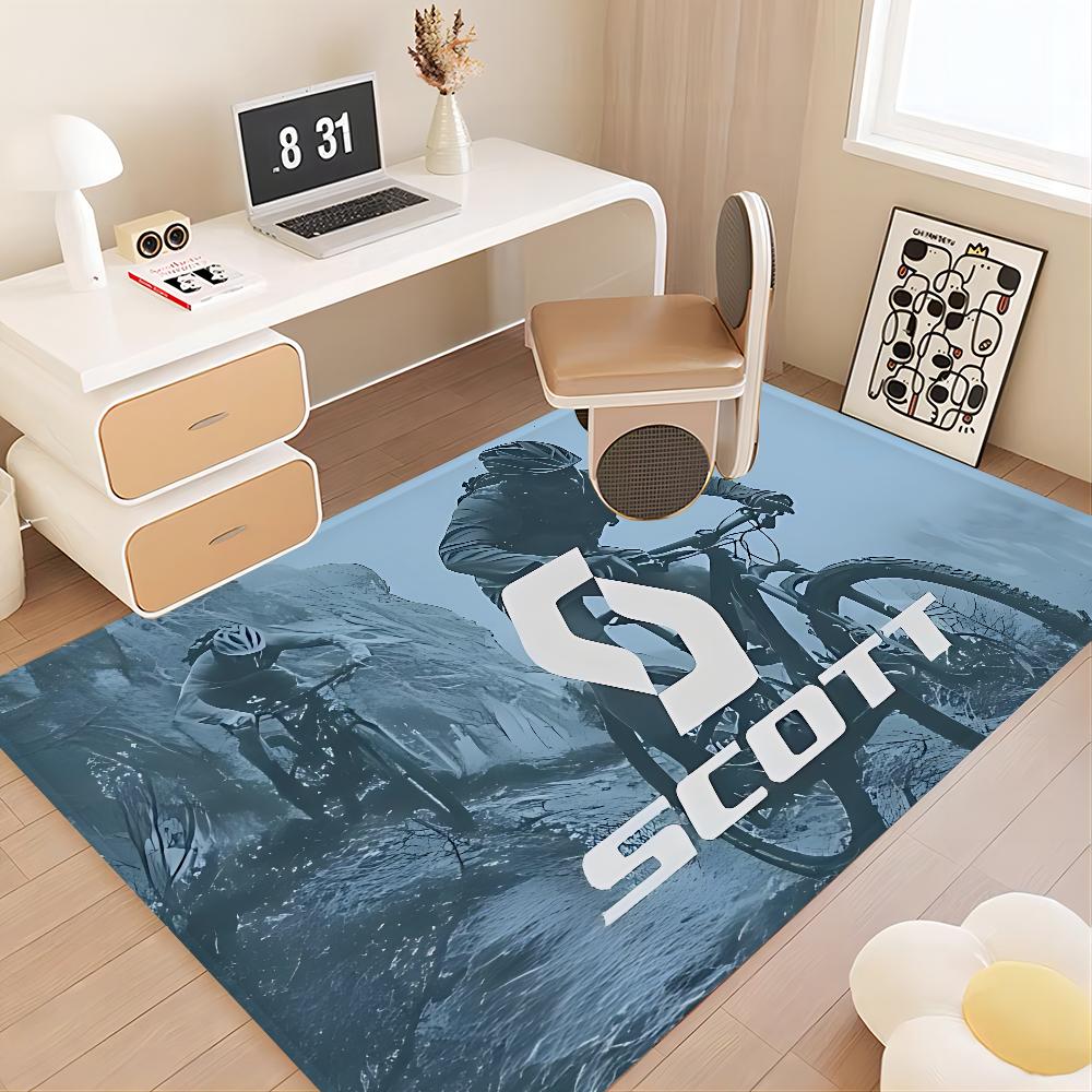 S-Scott Bike Logo Bathroom Mat Non-Slip Laundry Room Mat Laundry Decor Balcony Child Living Room Toilet Rug