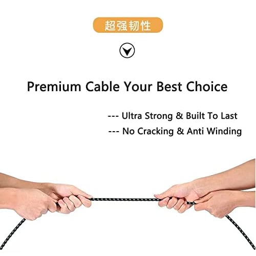 AEOLK Guitar Cable, Specially Shielded Noise Reduction Electric Guitar Speaker Cable for Musical Instruments, Right-Angle 1/4-Inch TS To Straight 1/4-