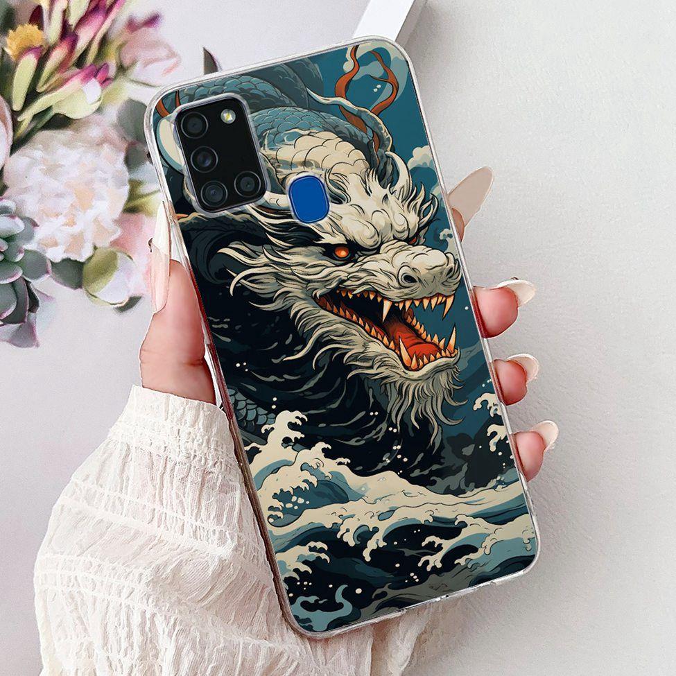 Для Samsung A21s Чехол Прозрачный Модный Роскошный Милый Расписная Задняя Крышка Для Samsung Galaxy A21s Чехол для Телефона A217F A217M A217N