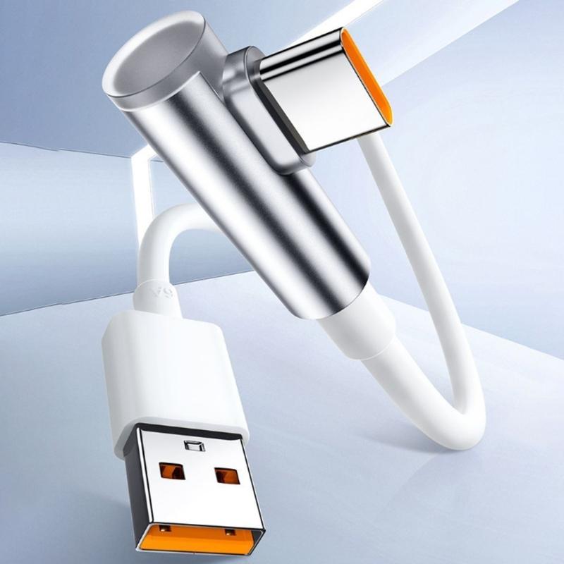 120 Вт, 90 градусов, USB Type-C, кабель для быстрой зарядки, для мобильного телефона, планшета, передача данных, удлинитель для зарядки, портативный