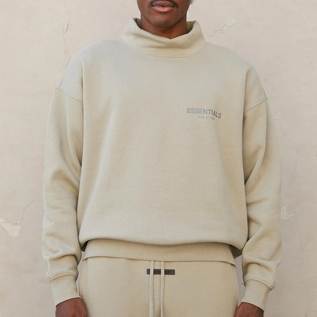 Fear of God Essentials Флисовый пуловер с воротником-стойкой Унисекс Толстовка Фисташково-зеленый FOG-FW21-010