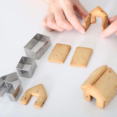 1 комплект, рождественский домик для пряников, нож для печенья, форма из нержавеющей стали, уплотнитель для печенья, рождественская форма для выпечки своими руками