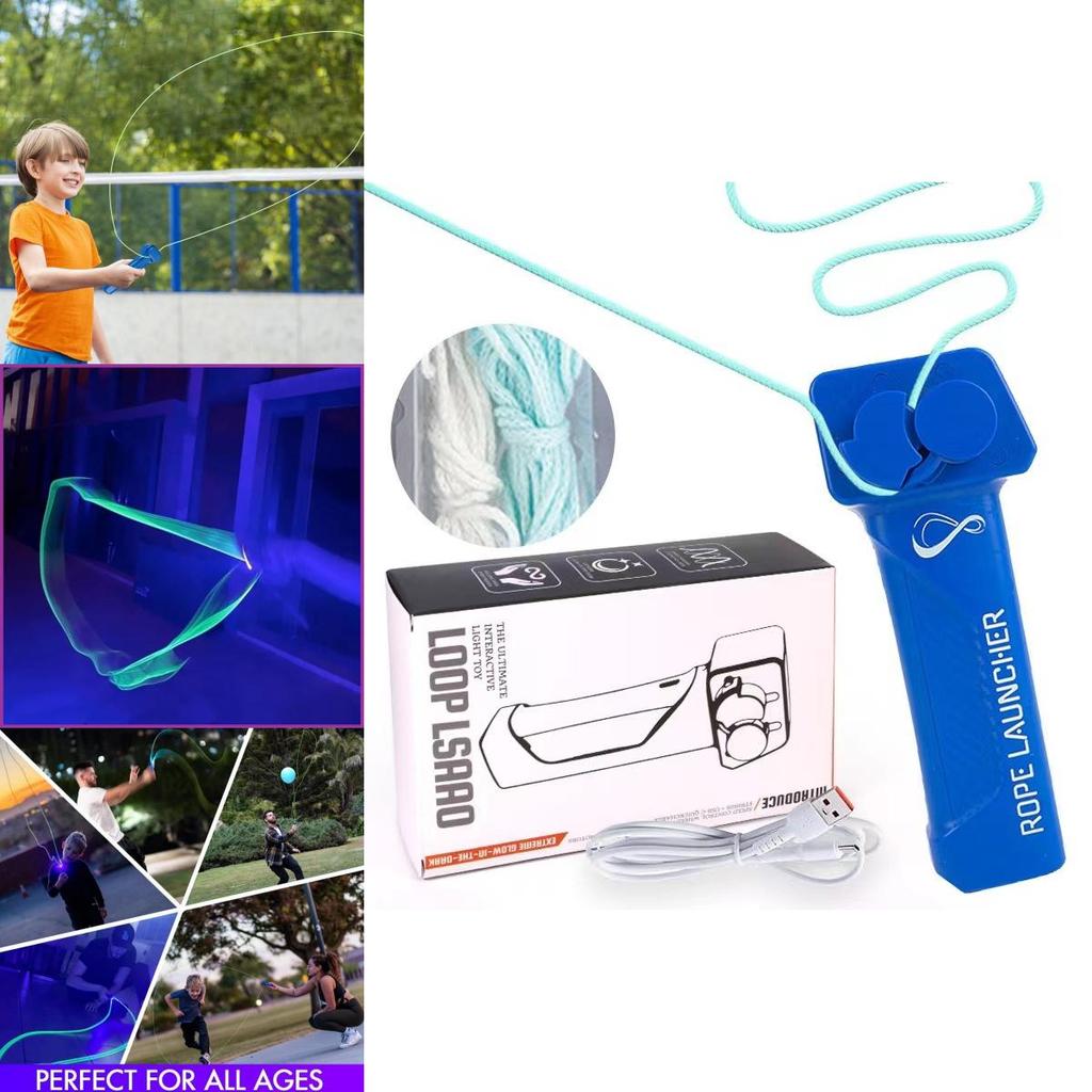 Разноцветная светодиодная игрушка Zipstring Пластиковая ручная с регулируемой скоростью Петля-лассо Веревочный пусковой механизм