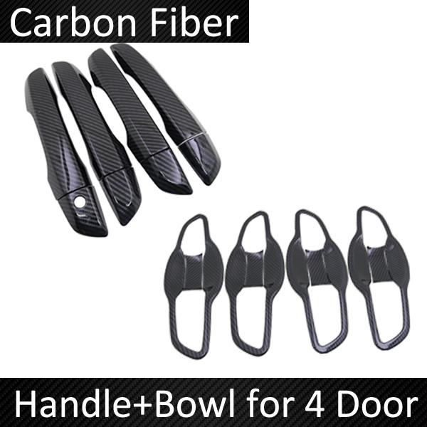 for Honda Civic 10 2016 2017 2018 4 PCS Exterior Carbon Fiber Door Handle Cover Catch Trim Car Cap styling Accessories