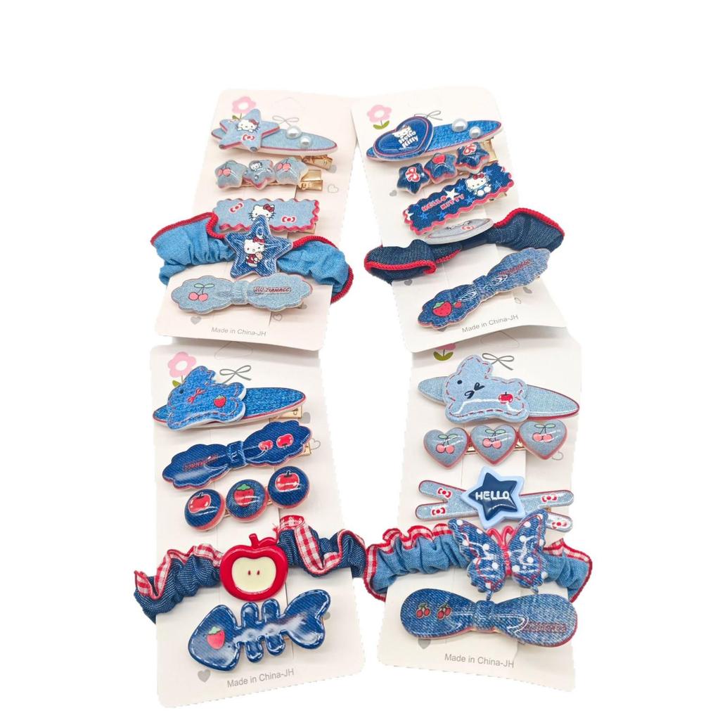 Denim Blue Kids' Korean Bow Hair Clip