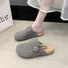 Мода Классическая Мода Женские Замшевые Мюли Тапочки Мужские Сабо Пробковая Стелька Сандалии с Поддержкой Свода Стопы Уличные Пляжные Шлепанцы Домашняя Обувь