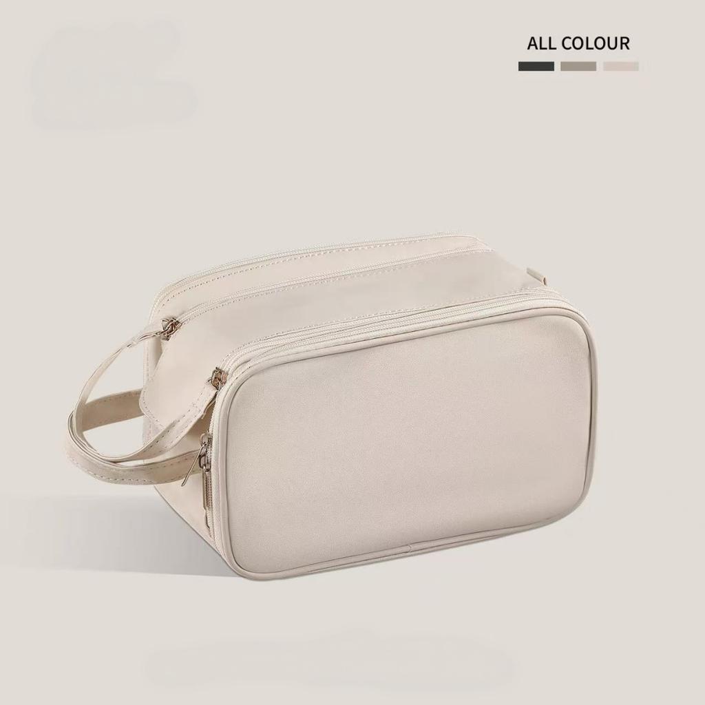 Ladies Cosmetic Bag Double Zipper Large Capacity
