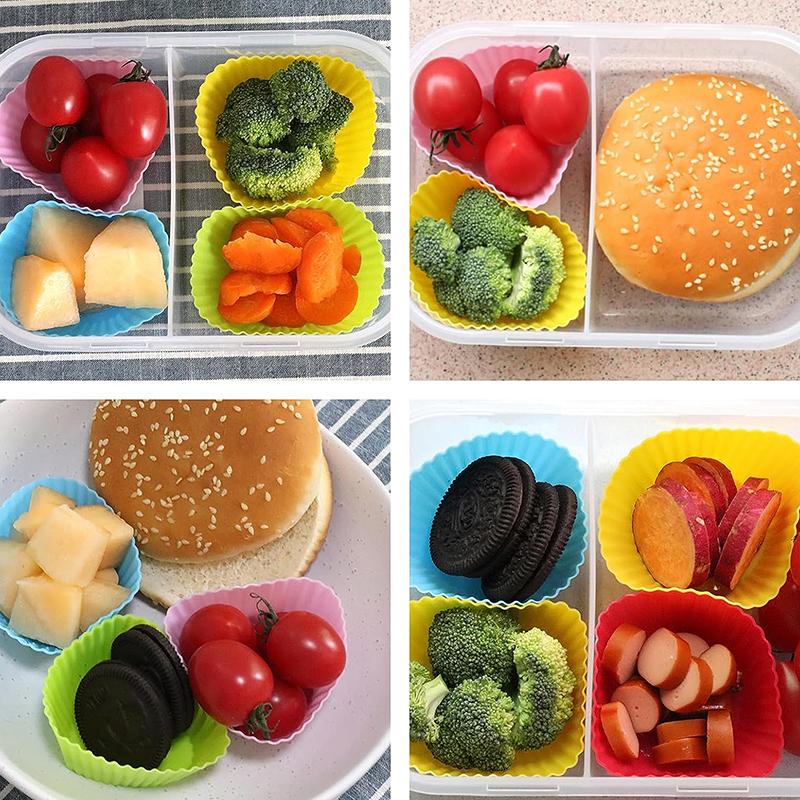 12/24 шт. Силиконовые разделители для ланч-боксов Bento, Разделители для ланч-боксов, Разделители для блюд, Чашечки для соусов, Аксессуары для ланча для детей