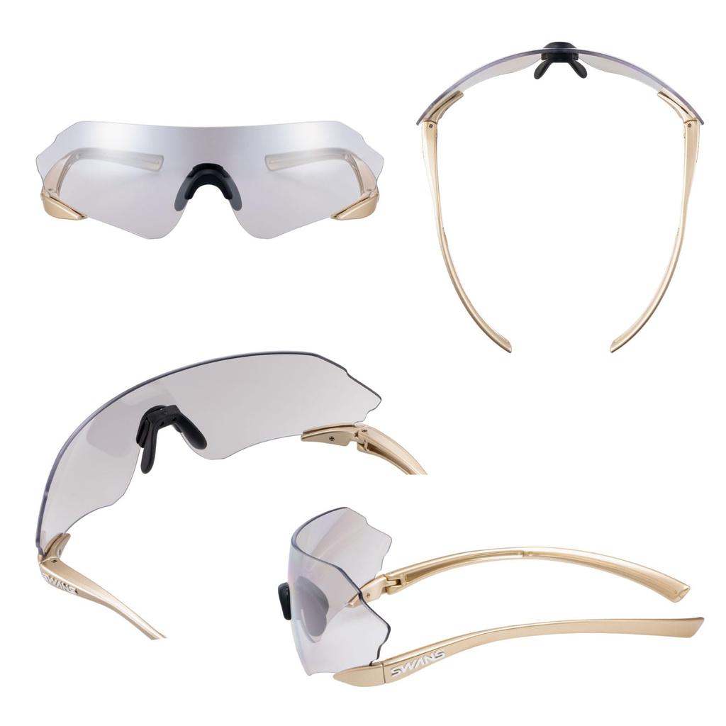 Сделано в Японии спортивные солнцезащитные очки Enox NEURON20 NEURON20 Marathon Running Track и 0712 GOL Mirror x Clear [SWANS] E-NOX (Для поля) ENN20-0712_GOL