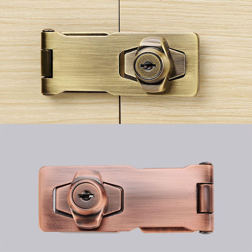 Home Security Punch-free Cupboard Burglarproof Drawer Keyed Hasp Lock Cabinet Door Lock