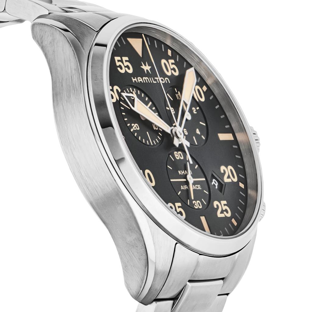 Часы Khaki Aviation Pilot Chrono Quartz Khaki Aviation Black Dial Stainless Steel Sapphire Crystal Quartz 10 ATM Waterproof 42MM Swiss Watch