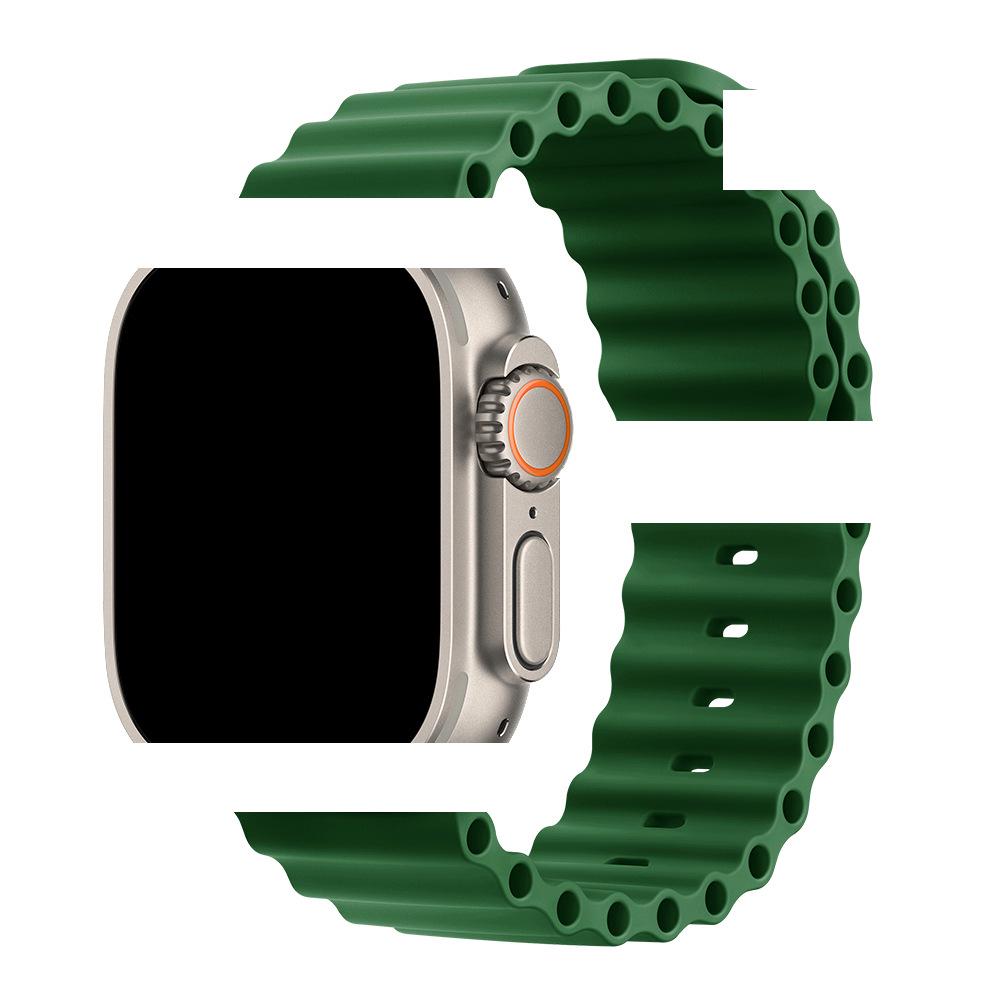 Применимый ледяной синий силиконовый ремешок для Apple Watch Series 1-10 (S10 Официальный стиль)
