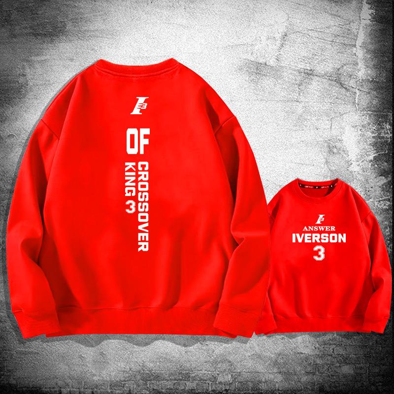 76Ers crew neck pullover sweater men's and women's spring and autumn clothing youth trendy brand loose shoulder long-sleeved jacket