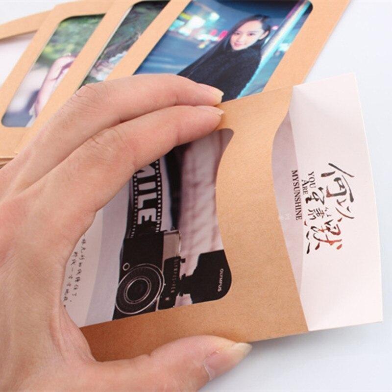 10 Pcs Combination Paper Frame with Clips DIY Kraft Paper Picture Frame Hanging Wall Photos Album 2M Rope Home Decoration Craft WBL