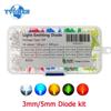 60-200PCS F3 F5 LED Diode Assorted Kit 3mm 5mm LED Light Emitting Diodes White Red Blue Green Yellow Orange DIY Electronic Kit